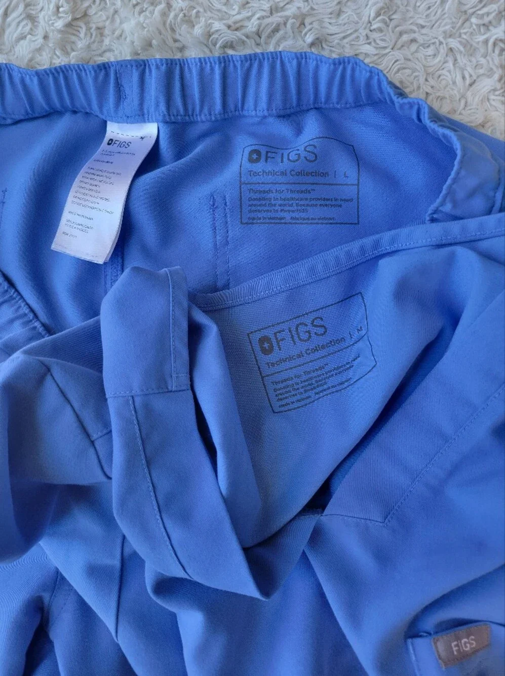 Figs Scrub Set Mens Chisec Top Cairo Cargo Pants Ceil Blue M/L